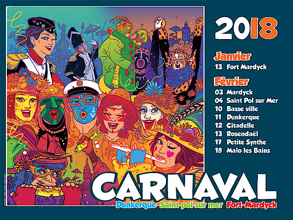 l'affiche du Carnaval de Dunkerque, édition 2018 !