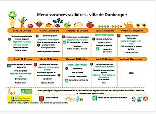 Menus des vacances de Noël 2025