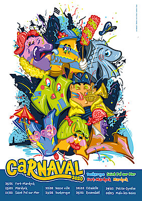 l'affiche du Carnaval de Dunkerque, édition 2020 !