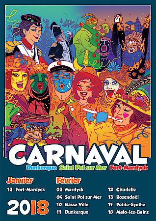 l'affiche du Carnaval de Dunkerque, édition 2018 !