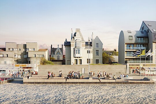 Des terrasses solarium seront construites en face des terrains de beach-volley. Banquettes et assises confortables permettront aux promeneurs de faire une pause face à la mer