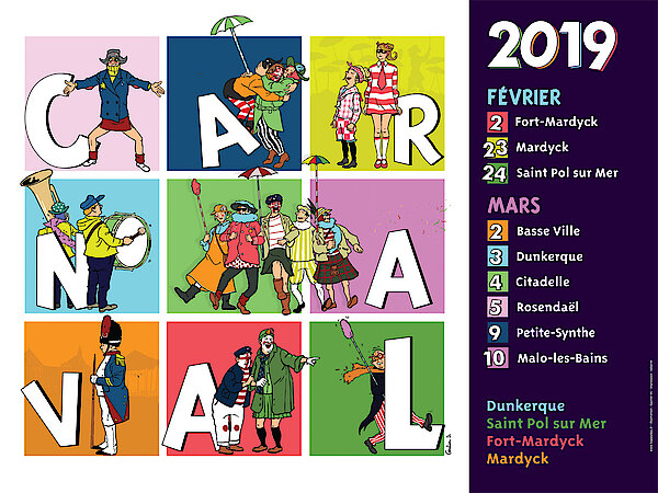 l'affiche du Carnaval de Dunkerque, édition 2019 !