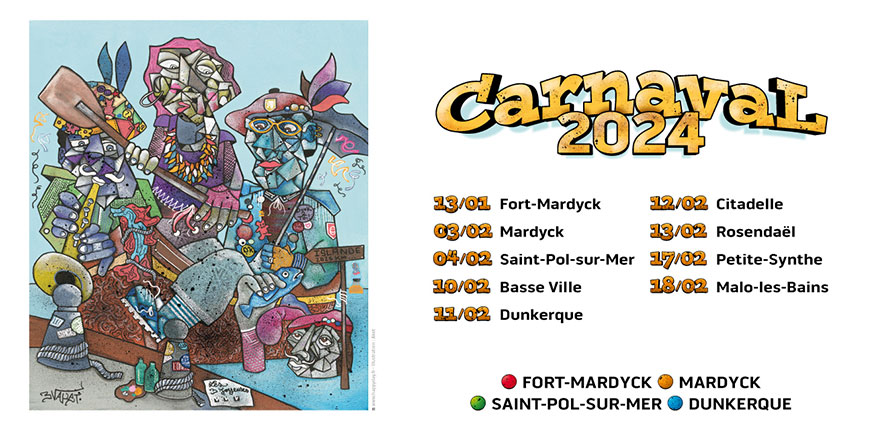Carnaval de Dunkerque: le calendrier 2024 des bals et des bandes, toutes  les dates - La Voix du Nord